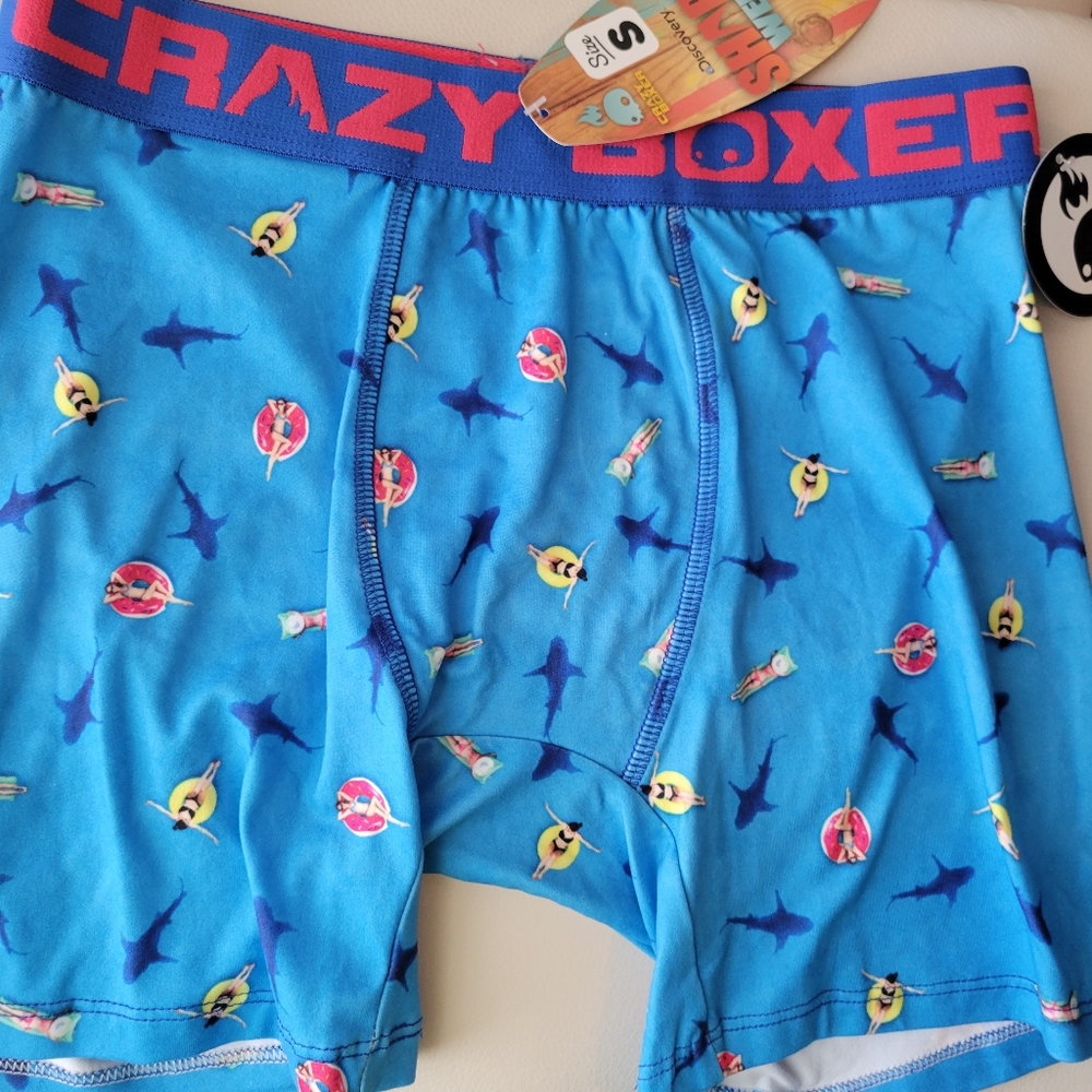 Crazy Boxer Shark Week Boxer Briefs ~ Small ~ NWT ~ Fun Undies! ~ Unisex